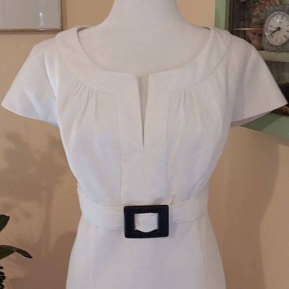 Donna Ricco White Textured Dress. Old Money. - Picture 2 of 13